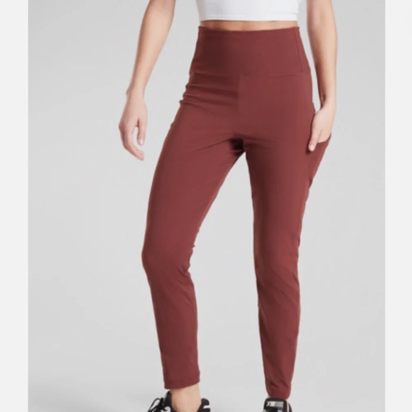 Athleta Trekkie Hybrid Crop Tight Cognac Brown Size 2 - Picture 1 of 9